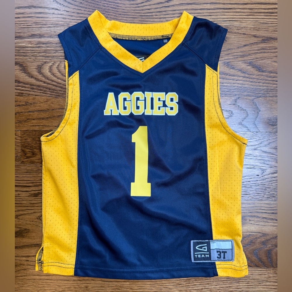 G Team North Carolina Aggies Boys Sleeveless Jersey - Blue and Yellow NCAA 3T